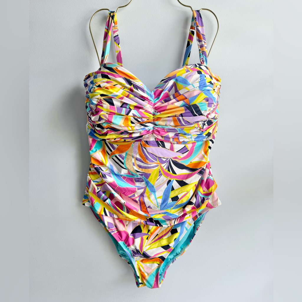 Bleu By Rod Beattie Women’s Plus Size Multicolor Living Color Swimsuit Size 20w